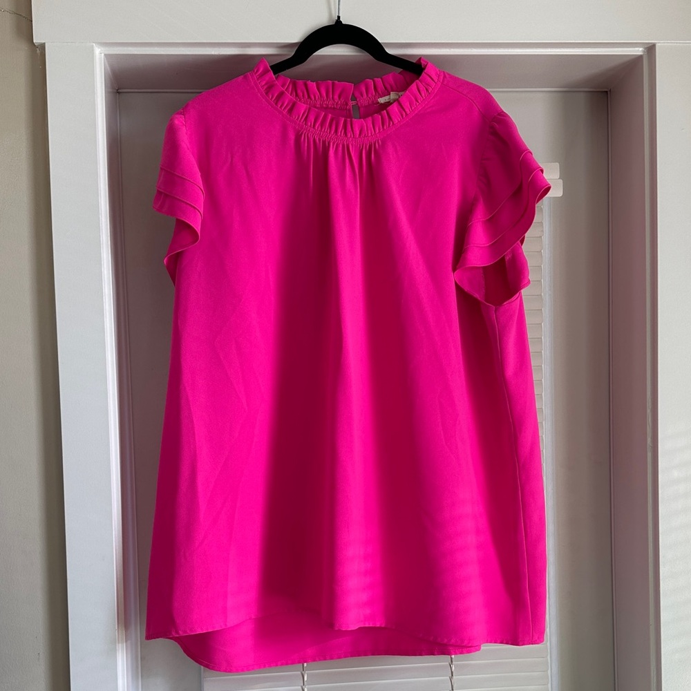 JODIFL Hot Pink Ruffle Top